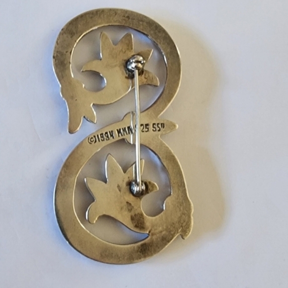 Stylish Sterling Silver Floral Brooch Pin MMA Metropolitan Museum Of Art Jewelry - Picture 5 of 5